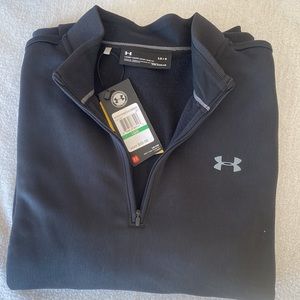 Under Armour Black Pullover Sweater Fleece Quarter Zip